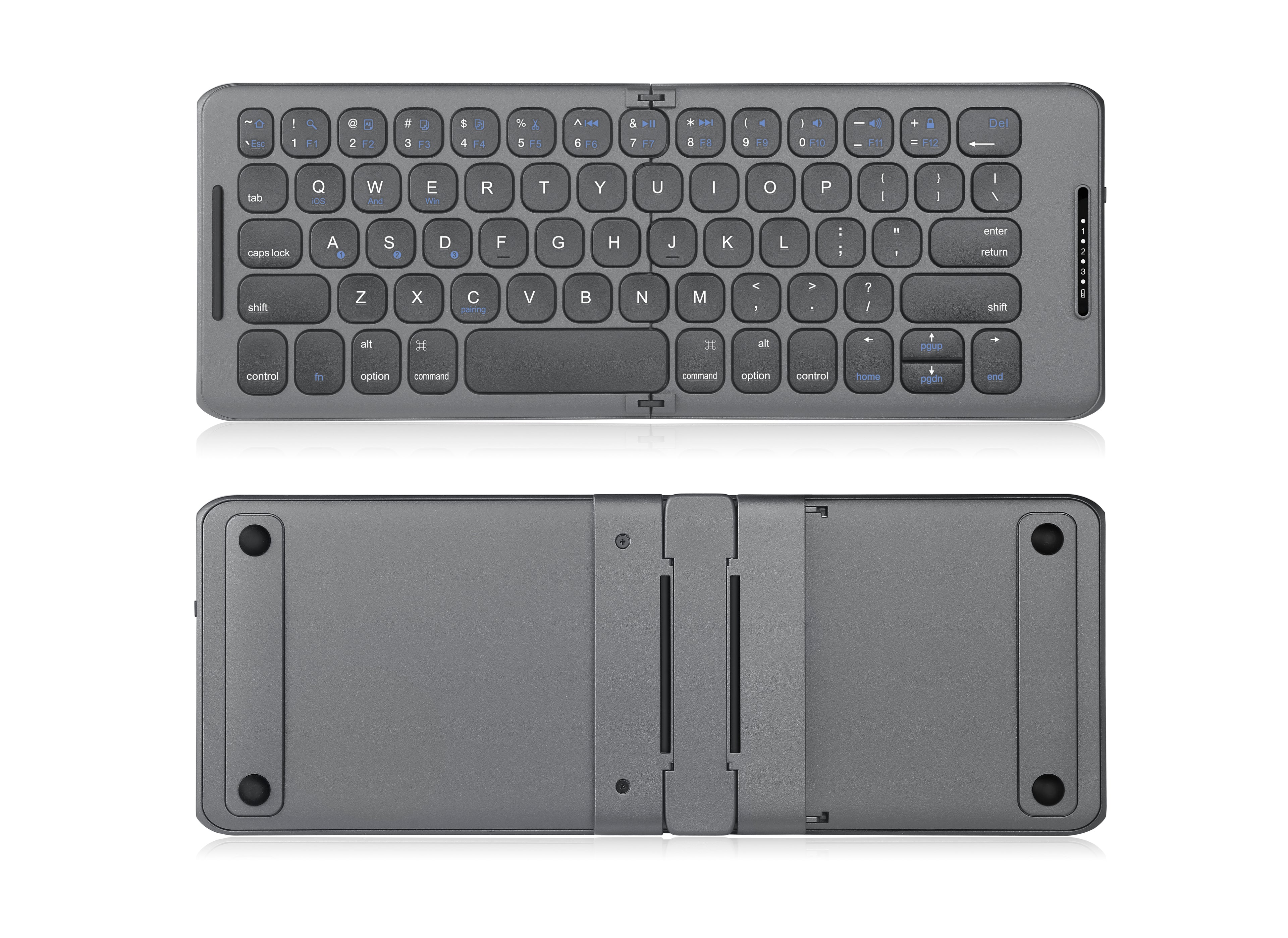 Two-fold seamless docking Bluetooth keyboard