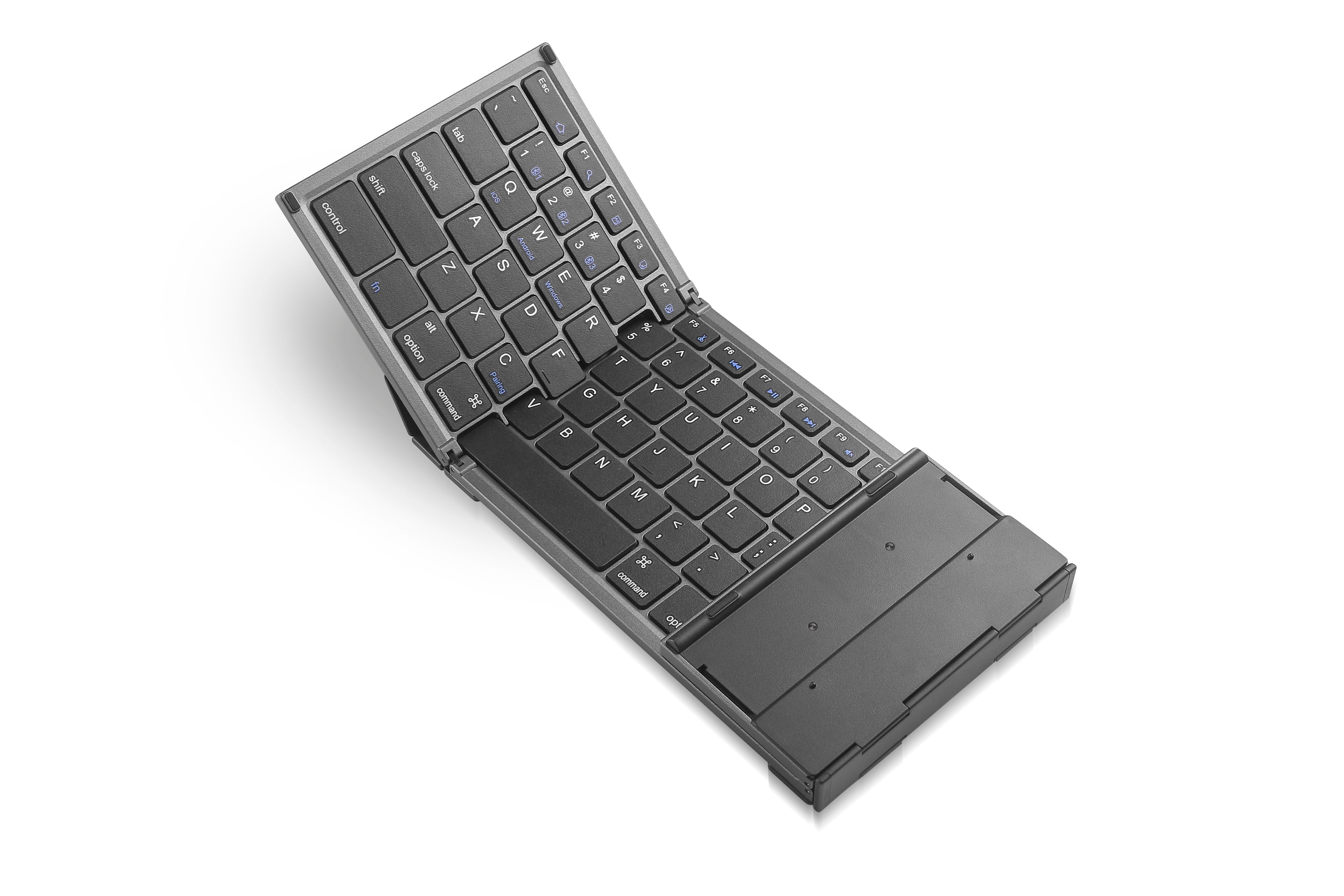 Tri-fold seamless docking Bluetooth keyboard