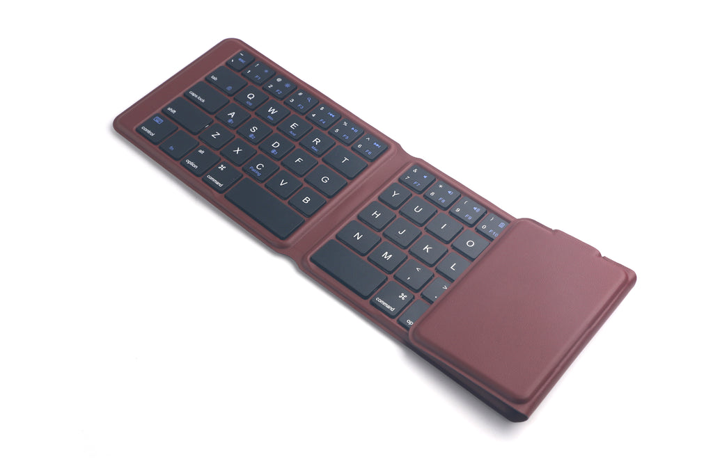 Tri-fold leather case keyboard