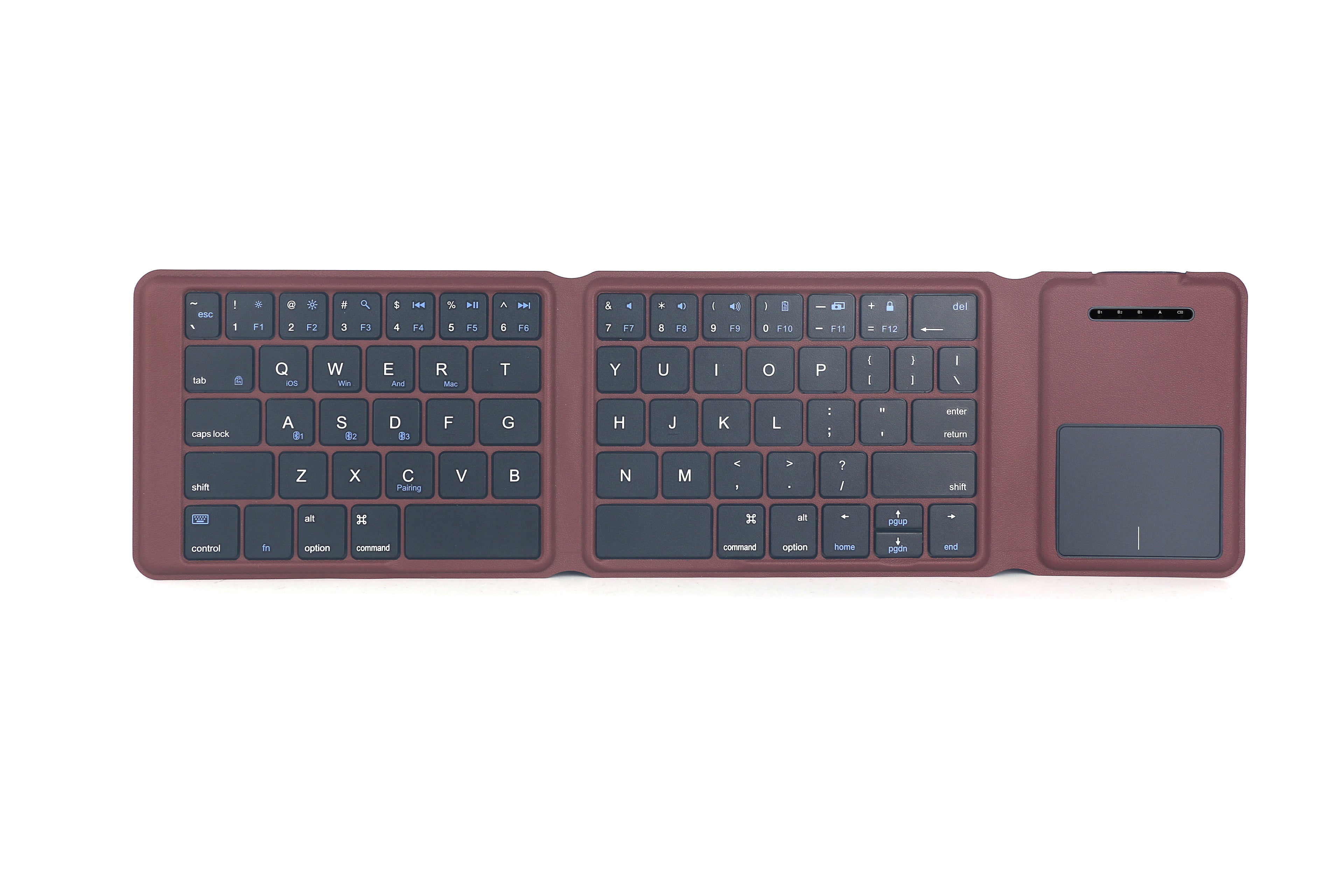 Tri-fold leather case keyboard