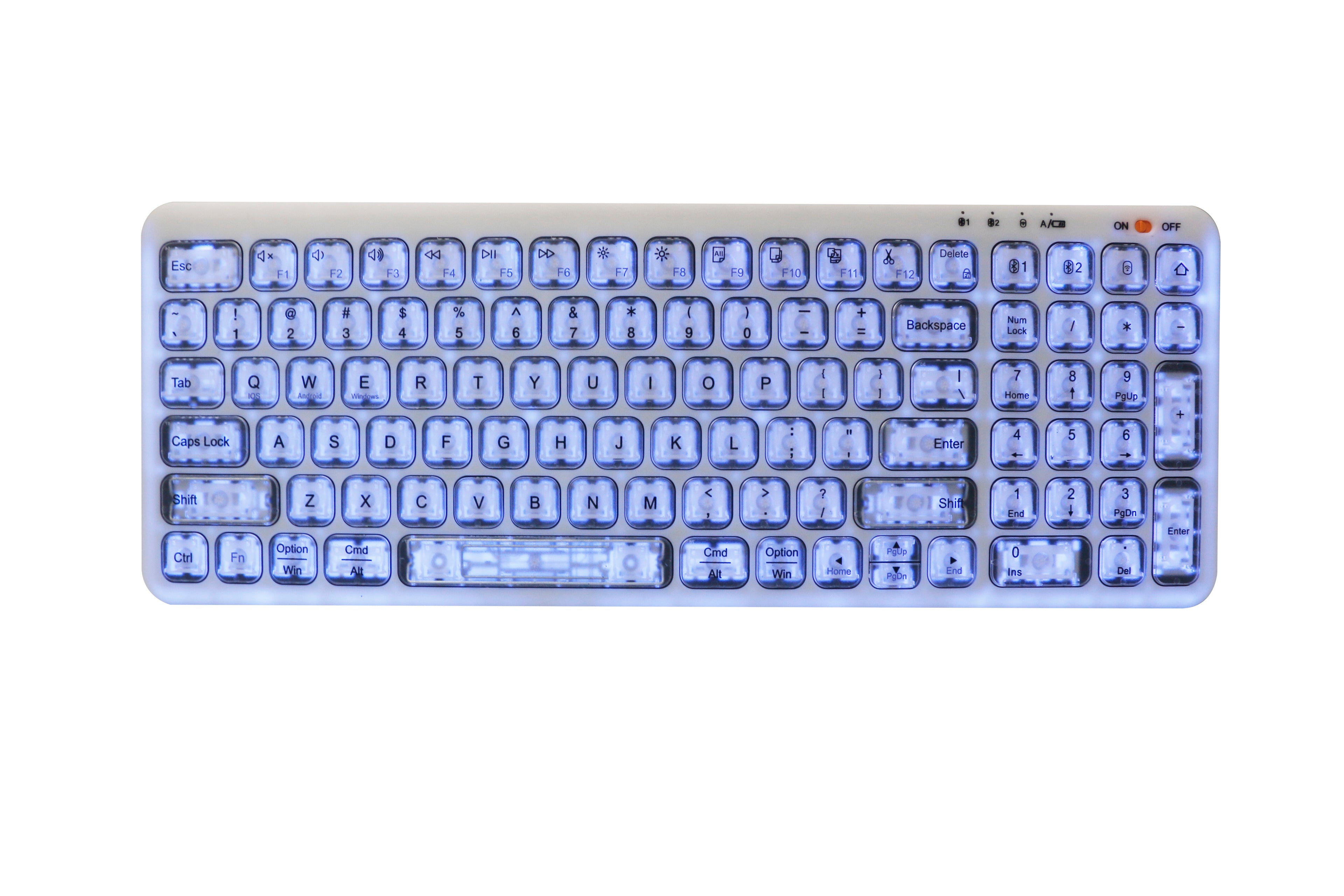 Transparent bluetooth keyboard